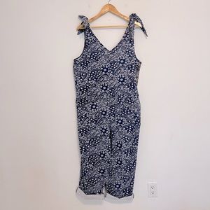 NWT Blue and White Easel Overalls/Jumpsuit Baggy Fit Size S